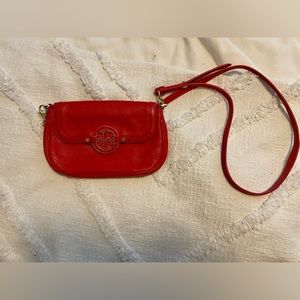 Tory Burch Red Cross Body Bag with gold detailing